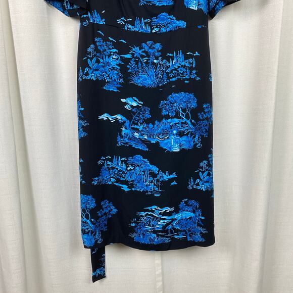 Ann Taylor Blue Floral Toile Square Neck Shift Dress Sz.12P NWT - Picture 5 of 15